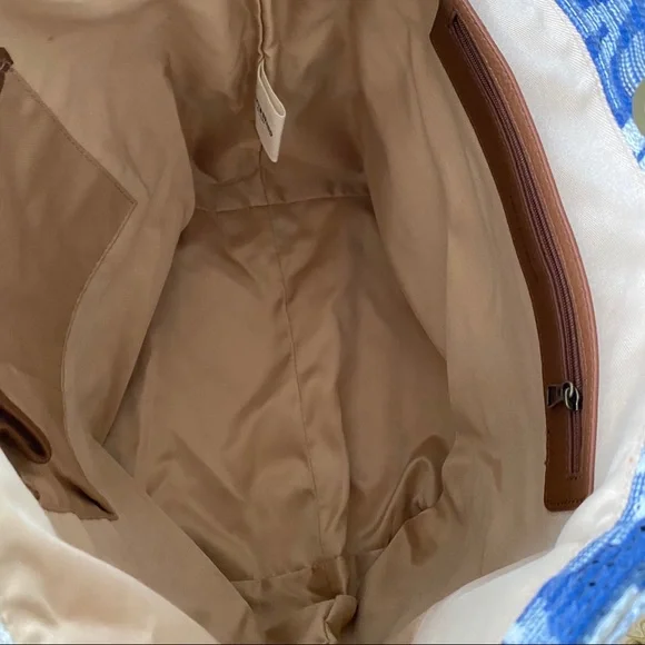 NWT Lucky Brand Blue and Tan Shoulder Bag - Picture 5 of 9